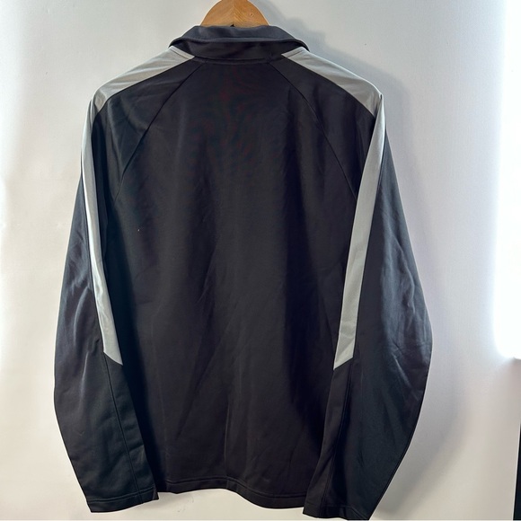 NWT Mens Xersion Quick Dri Gym Workout Jacket Black w/gray stripes Large - Picture 2 of 6